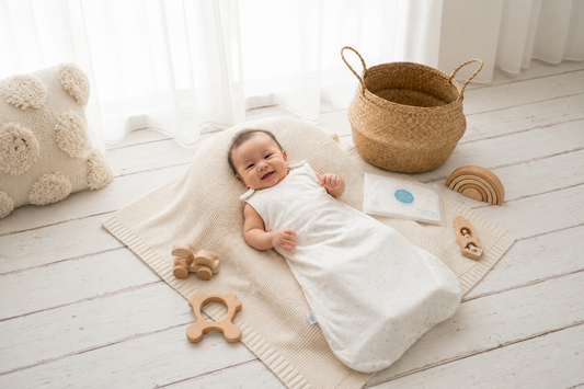 New parents gently organising baby gifts at home